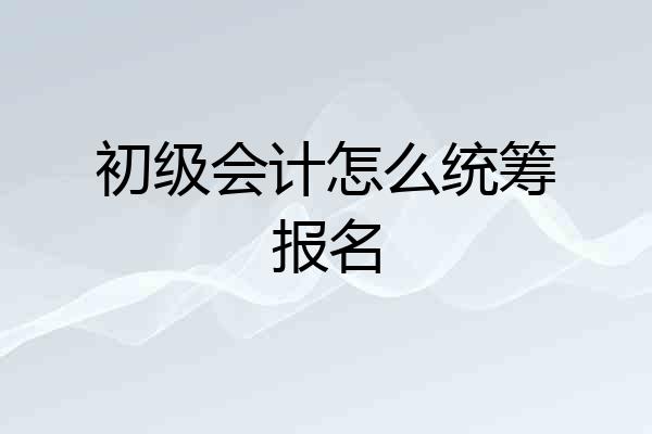 初级会计怎么统筹报名
