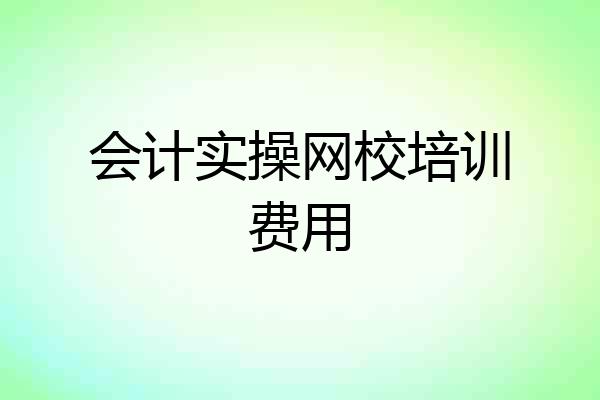 会计实操网校培训费用