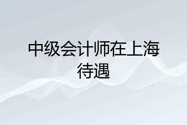中级会计师在上海待遇
