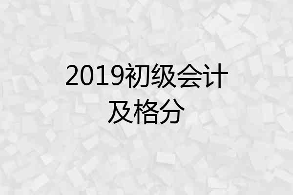 2019初级会计及格分