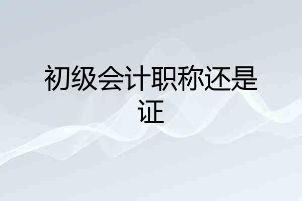 初级会计职称还是证