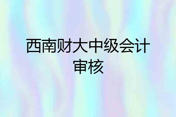 西南财大中级会计审核