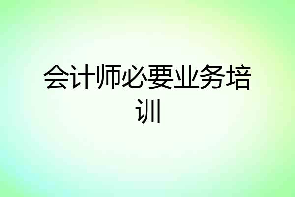 会计师必要业务培训