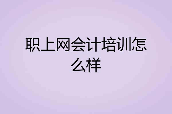 职上网会计培训怎么样