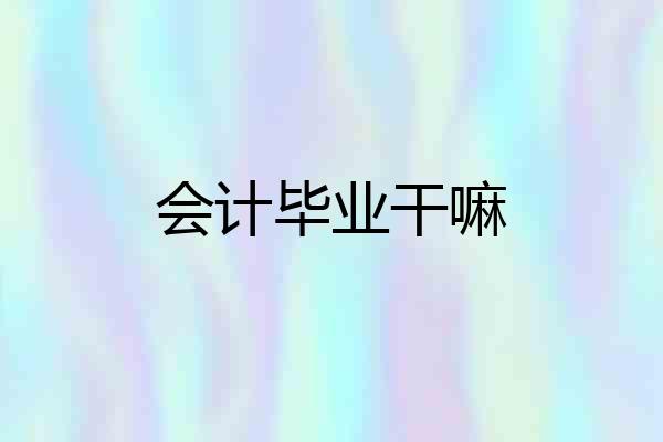 会计毕业干嘛