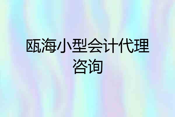 瓯海小型会计代理咨询