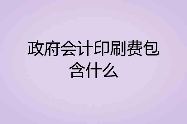 政府会计印刷费包含什么