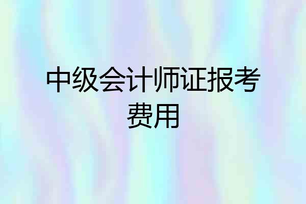 中级会计师证报考费用