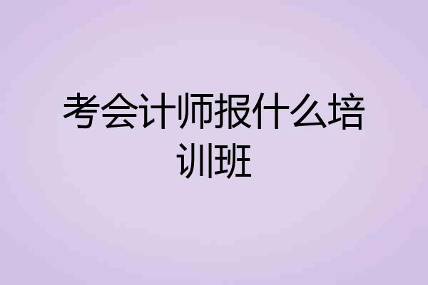 考会计师报什么培训班