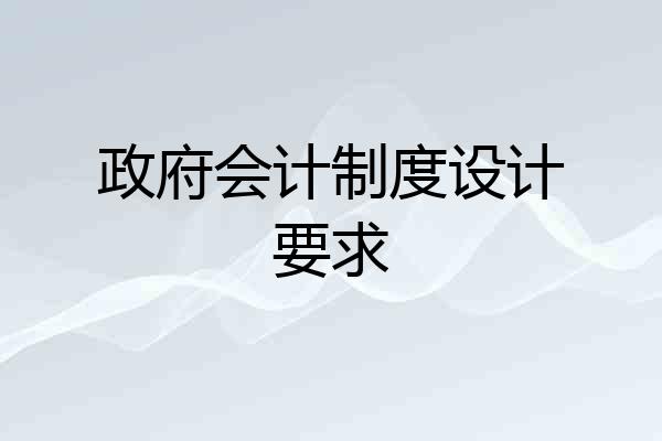政府会计制度设计要求