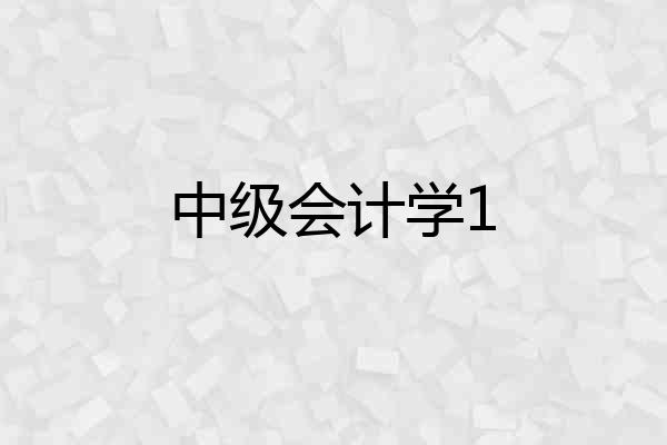 中级会计学1