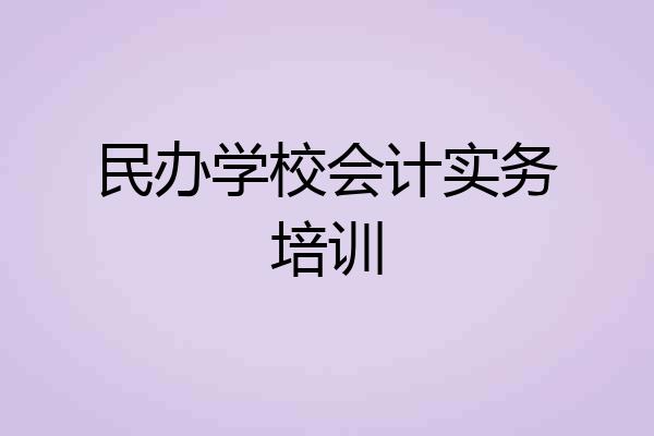 民办学校会计实务培训