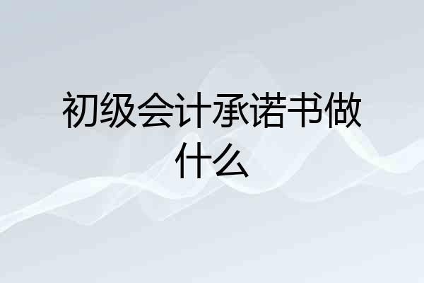 初级会计承诺书做什么