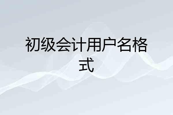 初级会计用户名格式
