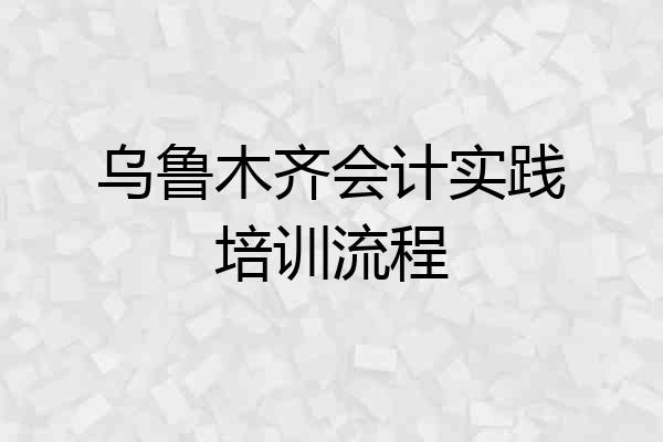 乌鲁木齐会计实践培训流程