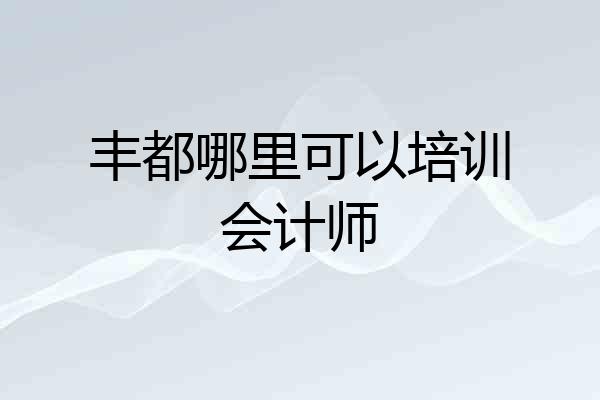 丰都哪里可以培训会计师