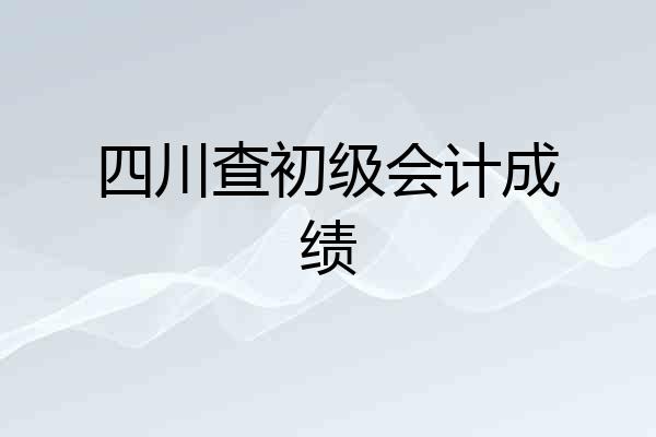 四川查初级会计成绩