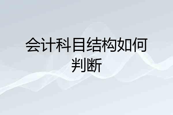 会计科目结构如何判断