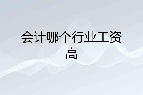 会计哪个行业工资高