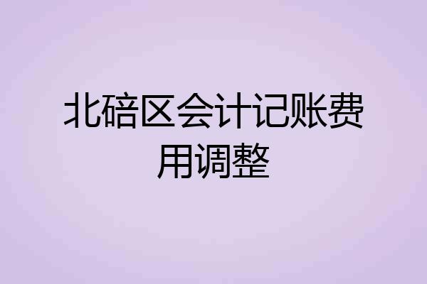 北碚区会计记账费用调整