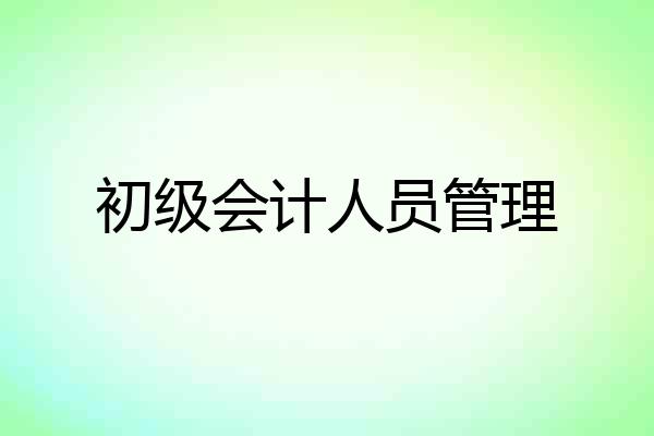 初级会计人员管理