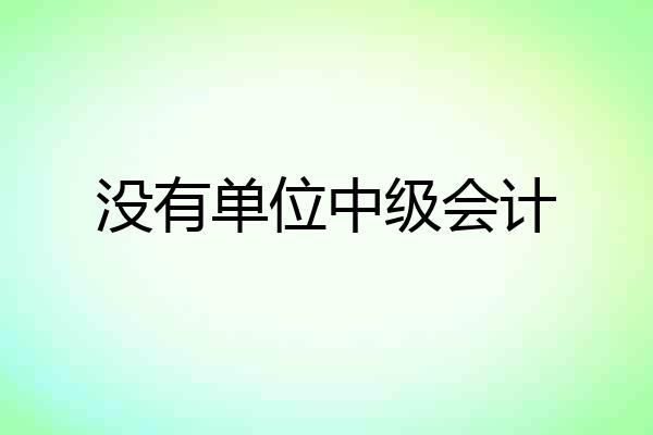 没有单位中级会计
