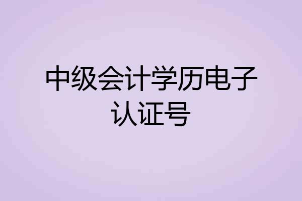 中级会计学历电子认证号