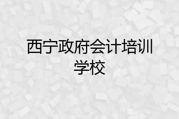 西宁政府会计培训学校