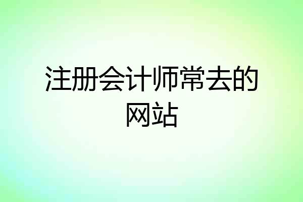 注册会计师常去的网站