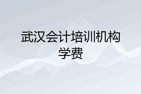 武汉会计培训机构学费