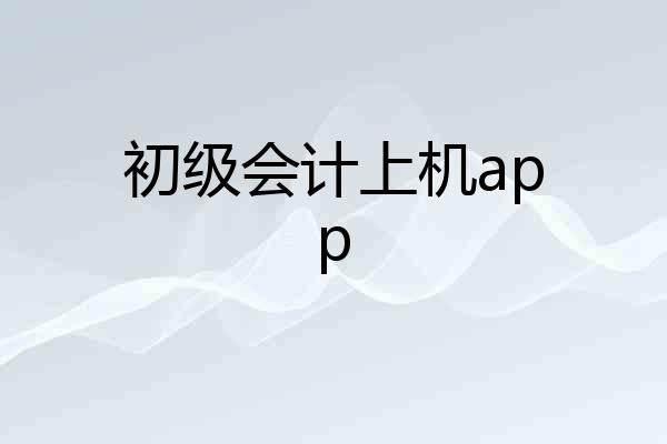 初级会计上机app