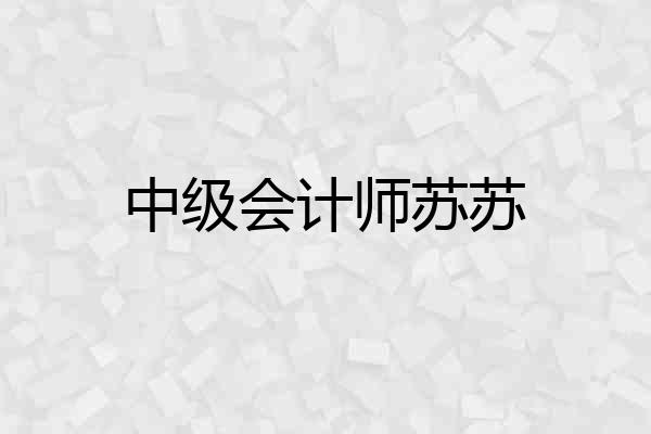 中级会计师苏苏