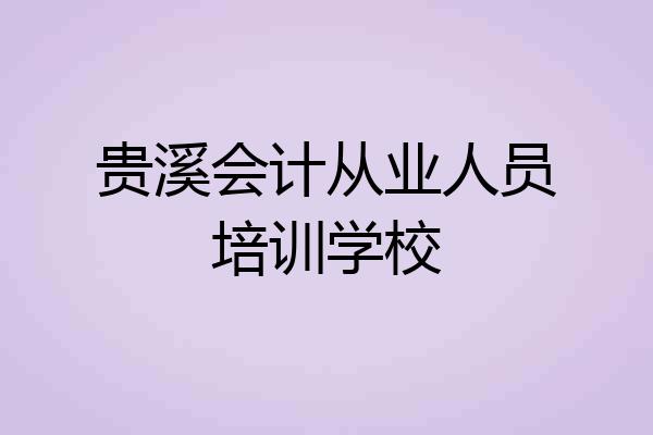 贵溪会计从业人员培训学校