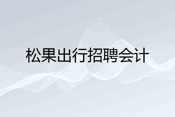 松果出行招聘会计