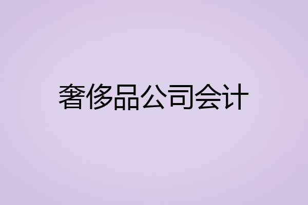 奢侈品公司会计