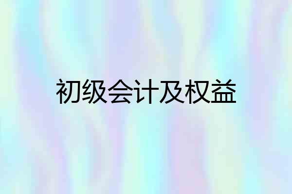 初级会计及权益