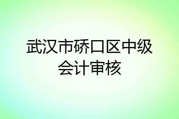武汉市硚口区中级会计审核