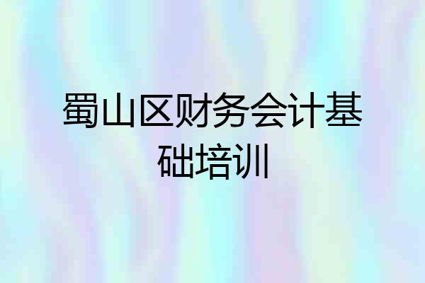 蜀山区财务会计基础培训