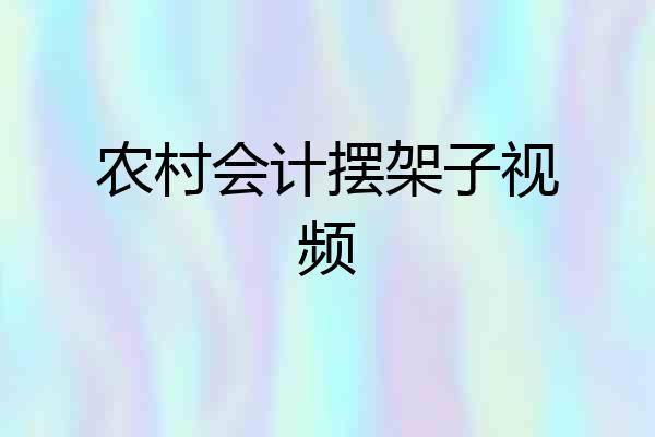 农村会计摆架子视频