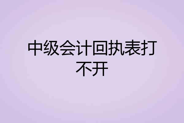 中级会计回执表打不开