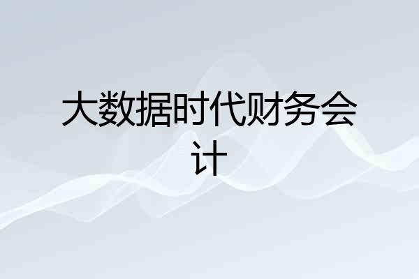 大数据时代财务会计