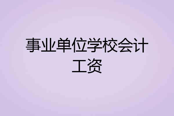 事业单位学校会计工资