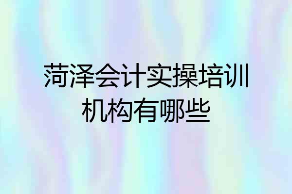 菏泽会计实操培训机构有哪些