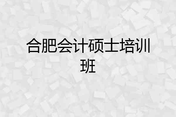 合肥会计硕士培训班
