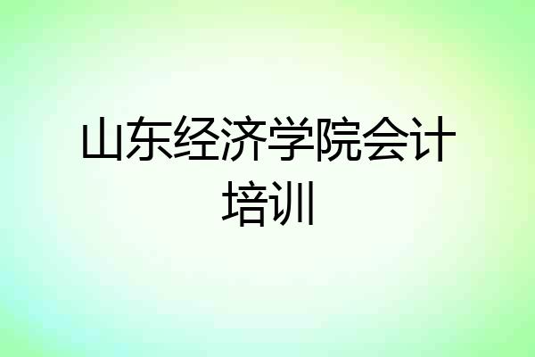 山东经济学院会计培训