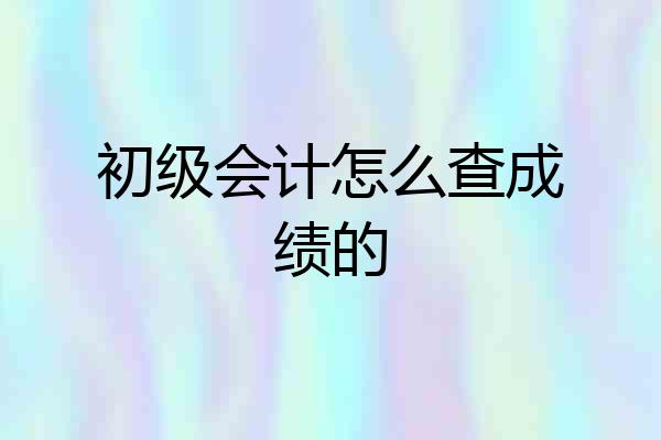 初级会计怎么查成绩的