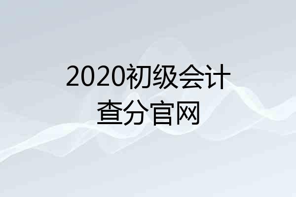2020初级会计查分官网