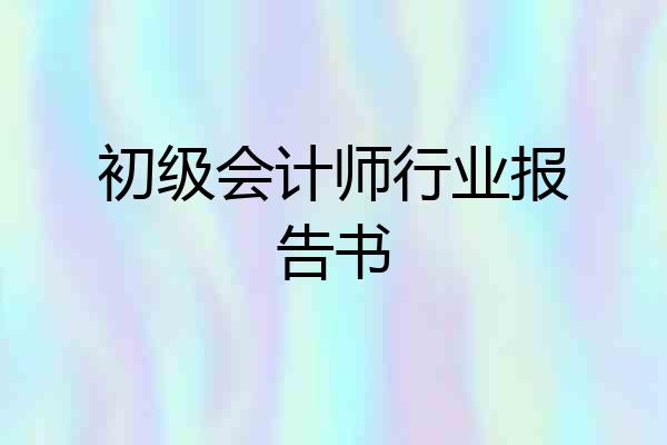 初级会计师行业报告书