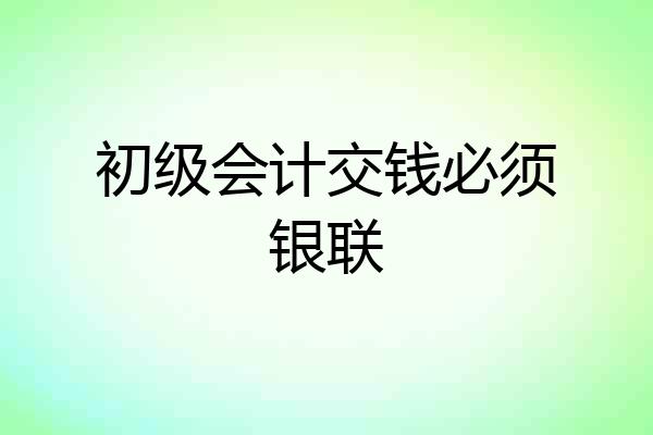 初级会计交钱必须银联
