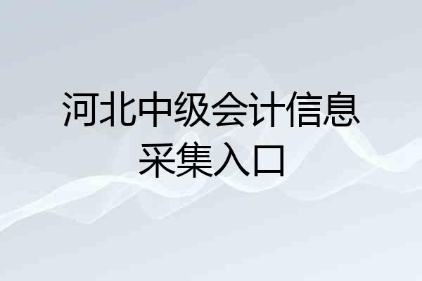 河北中级会计信息采集入口